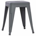 ΣΚΑΜΠΟ ΜΕΤΑΛΛΙΚΟ MELITA HM0096.50 ΣΕ ΓΚΡΙ ΜΑΤ ΧΡΩΜΑ 37x37x45Υεκ.