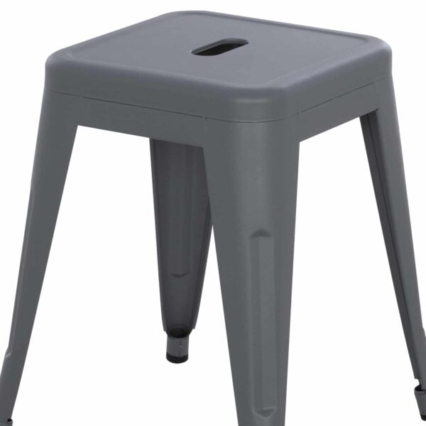 ΣΚΑΜΠΟ ΜΕΤΑΛΛΙΚΟ MELITA HM0096.50 ΣΕ ΓΚΡΙ ΜΑΤ ΧΡΩΜΑ 37x37x45Υεκ. - Image 5