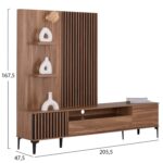 ΣΥΝΘΕΣΗ ΤΗΛΕΟΡΑΣΗΣ ΣΕΙΡΑ HARRY HM18010.01 ΜΕΛΑΜΙΝΗ ΦΥΣΙΚΟ-ΜΑΥΡΟ 205,5x40x167,5Υεκ - Image 2