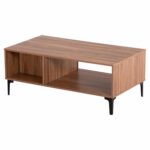 ΤΡΑΠΕΖΙ ΣΑΛΟΝΙΟΥ ΣΕΙΡΑ HARRY HM18007.01 ΜΕΛΑΜΙΝΗ ΦΥΣΙΚΟ ΞΥΛΟΥ-ΜΑΥΡΟ 110x60x43,5Υεκ. - Image 5