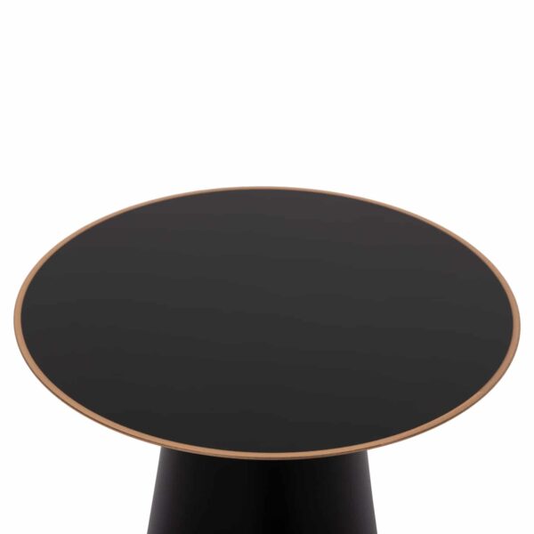 ΤΡΑΠΕΖΙA ΣΑΛΟΝΙΟΥ 2ΤΜΧ BALLI HM9996 ΣΤΡΟΓΓΥΛΑ ΜΕΤΑΛΛΙΚΑ ΜΑΥΡΑ Φ50 & Φ40 εκ. - Image 5