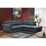 MONSERAT ΚΑΝΑΠΕΣ ΚΡΕΒΑΤΙ ΓΩΝΙΑ ΔΕΞΙΑ PETROL 254x224x90 01-2596 - Image 3