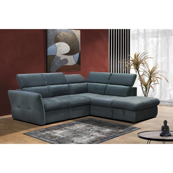 MONSERAT ΚΑΝΑΠΕΣ ΚΡΕΒΑΤΙ ΓΩΝΙΑ ΔΕΞΙΑ PETROL 254x224x90 01-2596 - Image 4