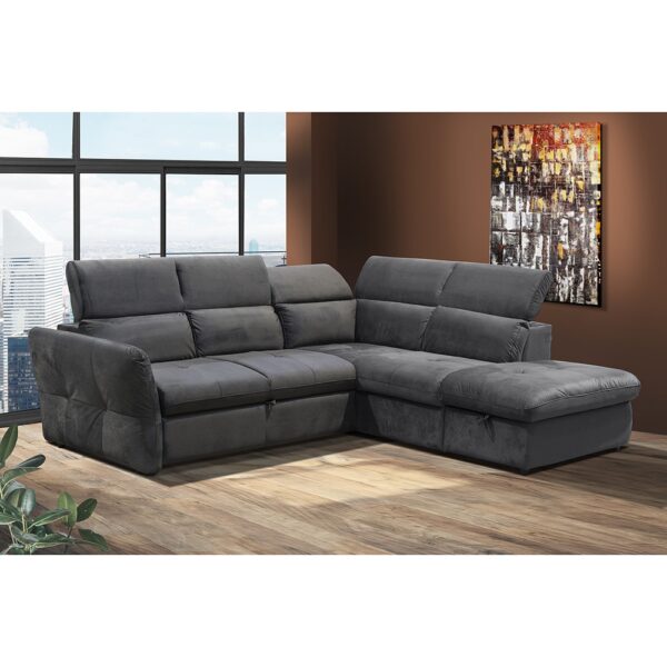 MONSERAT ΚΑΝΑΠΕΣ ΚΡΕΒΑΤΙ ΓΩΝΙΑ ΔΕΞΙΑ ΑΝΘΡΑΚΙ 254x224x90 01-2602 - Image 4