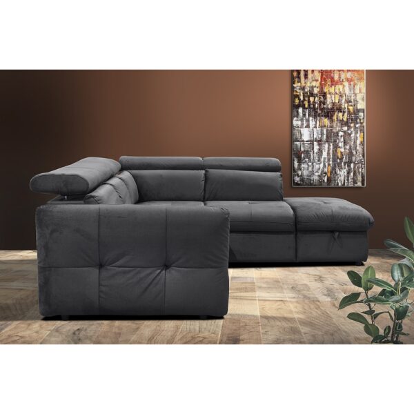 MONSERAT ΚΑΝΑΠΕΣ ΚΡΕΒΑΤΙ ΓΩΝΙΑ ΔΕΞΙΑ ΑΝΘΡΑΚΙ 254x224x90 01-2602 - Image 5