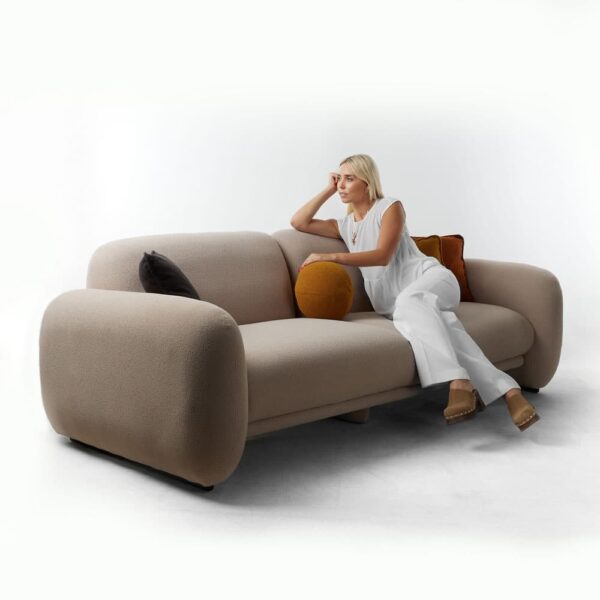 PUFFY ΚΑΝΑΠΕΣ 3ΘΕΣΙΟΣ CREAM 240x110x85 01-3093 - Image 2