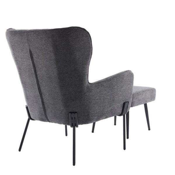 CHILLOUT ΠΟΛΥΘΡΟΝΑ ΣΚΑΜΠΩ ΣΕΤ ΓΚΡΙ ΣΚΟΥΡΟ 84x74x97.5 01-3540 - Image 4