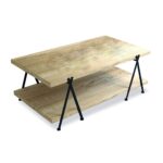 ALPHA COFFEE TABLE WHITE WASHED ΜΑΥΡΟ 120x66x45 04-0223