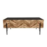 PARKE COFFEE TABLE ΜΑΥΡΟ ΦΥΣΙΚΟ ΜΕ PATTERN ΜΑΥΡΟ 120x63x45 04-0513 - Image 2