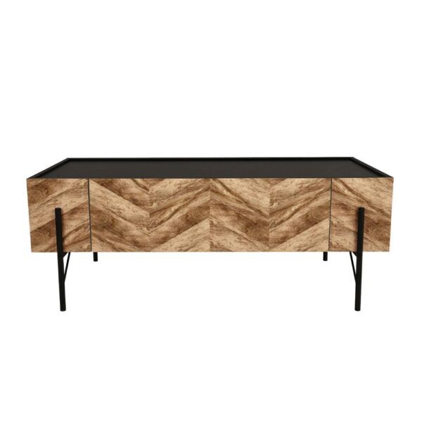 PARKE COFFEE TABLE ΜΑΥΡΟ ΦΥΣΙΚΟ ΜΕ PATTERN ΜΑΥΡΟ 120x63x45 04-0513 - Image 2