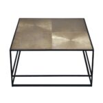 HADSTON COFFEE TABLE ΧΡΥΣΟ ΜΑΥΡΟ ΜΑΥΡΟ 80x80x40 04-0625