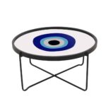BLUE EYES COFFEE TABLE ΠΟΛΥΧΡΩΜΟ ΜΕ PATTERN ΛΕΥΚΟ 75x75x37.5 04-0648