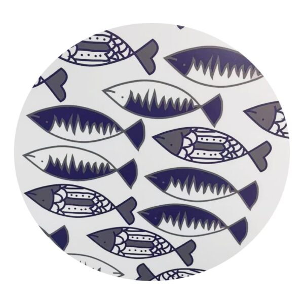 FISHY COFFEE TABLE ΠΟΛΥΧΡΩΜΟ ΜΕ PATTERN ΛΕΥΚΟ 75x75x37.5 04-0649 - Image 2
