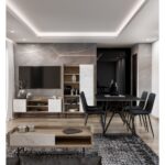 STOCKHOLM COFFEE TABLE SONOMA DECAPE ΛΕΥΚΟ ΜΕ ΟΨΗ ΜΑΡΜΑΡΟΥ ΜΑΥΡΟ 120x59x40 04-0652 - Image 2