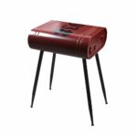 DELF 2 SIDE TABLE ΚΟΚΚΙΝΟ ΜΑΥΡΟ 30x41x48 04-0693