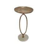 BODI 58,5 SIDE TABLE ΧΡΥΣΟ ANTIQUE ΛΕΥΚΟ ΜΑΡΜΑΡΟ 30,5x30,5xH58,5cm 04-0857