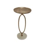 BODI 49,5 SIDE TABLE ΧΡΥΣΟ ANTIQUE ΛΕΥΚΟ ΜΑΡΜΑΡΟ 30,5x30,5xH49,5cm 04-0858
