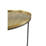 TOTALE COFFEE TABLE SET 2ΤΕΜ BRASS ANTIQUE ΜΑΥΡΟ 76x76x43.5 04-0877 - Image 4