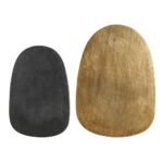 CURVE COFFEE TABLE SET 2ΤΕΜ ΜΑΥΡΟ BRASS 70x49x47 04-0883 - Image 2