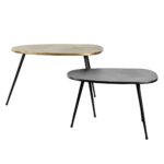 CURVE COFFEE TABLE SET 2ΤΕΜ ΜΑΥΡΟ BRASS 70x49x47 04-0883 - Image 4