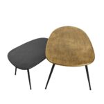 CURVE COFFEE TABLE SET 2ΤΕΜ ΜΑΥΡΟ BRASS 70x49x47 04-0883 - Image 5