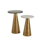 CONO COFFEE TABLE ΜΑΥΡΟ ANTIQUE BRASS 36x36x51 04-0884 - Image 5