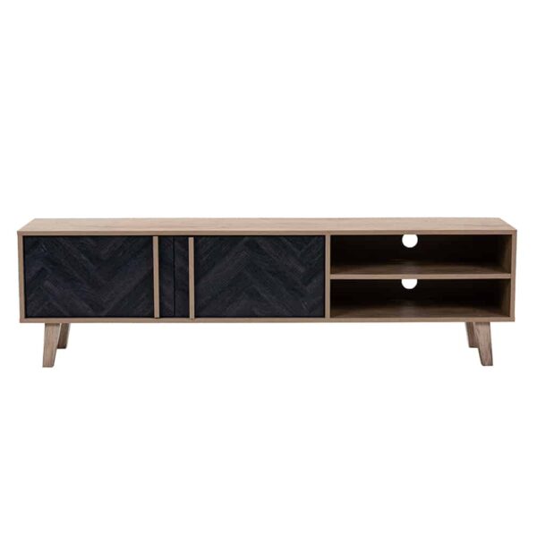 ALBERO TV STAND SONOMA DECAPE ΜΑΥΡΟ ΜΕ PATTERN 160x35x45 05-0435 - Image 2