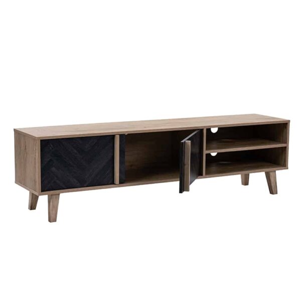 ALBERO TV STAND SONOMA DECAPE ΜΑΥΡΟ ΜΕ PATTERN 160x35x45 05-0435 - Image 3