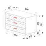 IMAGE ΣΥΡΤΑΡΙΕΡΑ 3ΣΥΡΤΑΡΙΑ SONOMA ΓΚΡΙ ΣΚΟΥΡΟ 90x45xH78cm 09-0516 - Image 4