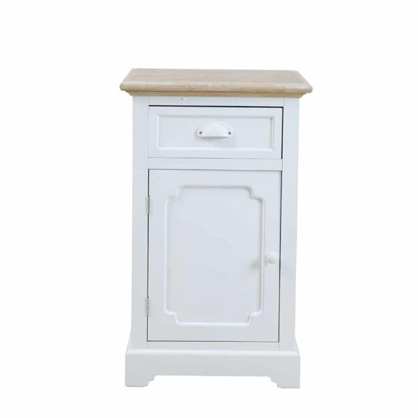 KIMOLOS ΚΟΜΟΔΙΝΟ 1ΠΟΡΤΑ 1ΣΥΡΤΑΡΙ ΛΕΥΚΟ ΦΥΣΙΚΟ 43x35x71 09-1549 - Image 2