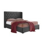 DUCHESS ΚΡΕΒΑΤΙ (ΓΙΑ ΣΤΡΩΜΑ 160x200cm) ΑΝΘΡΑΚΙ 220.5x181x135 09-1786