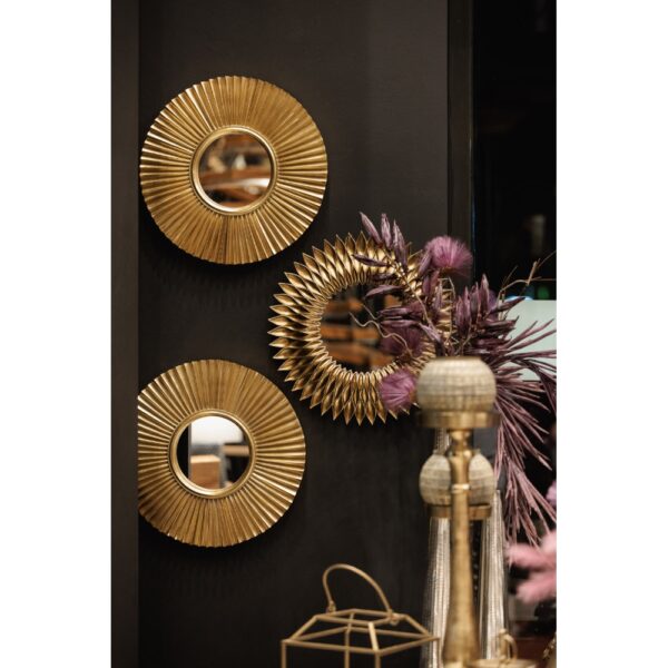 GIRASOL ΚΑΘΡΕΠΤΗΣ ΤΟΙΧΟΥ 51x51x5.5 POLYRESIN ΧΡΥΣΟ ANTIQUE 11-0285 - Image 2