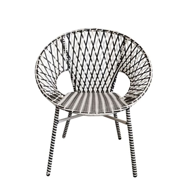 GRANADA ΚΑΡΕΚΛΑ ΜΑΥΡΟ ΛΕΥΚΟ 76x65x82 22-0077 - Image 2