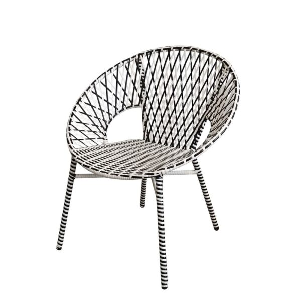 GRANADA ΚΑΡΕΚΛΑ ΜΑΥΡΟ ΛΕΥΚΟ 76x65x82 22-0077 - Image 3