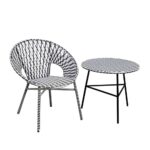 GRANADA COFFEE TABLE ΜΑΥΡΟ ΛΕΥΚΟ 65x65x56 22-0078 - Image 3