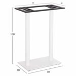 ΒΑΣΗ ΤΡΑΠΕΖΙΟΥ ΜΠΑΡ HM480.02 ΔΥΟ ΠΟΔΙΑ-ΜΕΤΑΛΛΙΚΗ ΣΕ ΛΕΥΚΟ ΜΑΤ ΧΡΩΜΑ 80x40x108Υεκ - Image 2