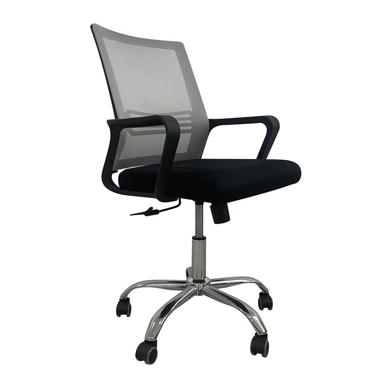 BF2110 Πολυθρόνα Γραφείου Μέταλλο Χρώμιο BF2110 Πολυθρόνα Γραφείου Μέταλλο Χρώμιο, Mesh Γκρι - Μαύρο 58x60x94/104cm - Image 1