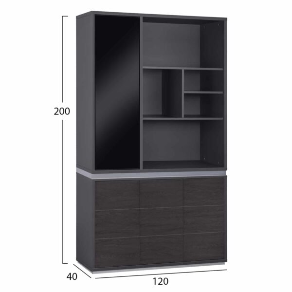 ΒΙΒΛΙΟΘΗΚΗ ΓΡΑΦΕΙΟΥ ΕΠΑΓΓΕΛΜΑΤΙΚΗ ROSEWOOD HM2091L 120Χ40Χ200Υ εκ. - Image 2