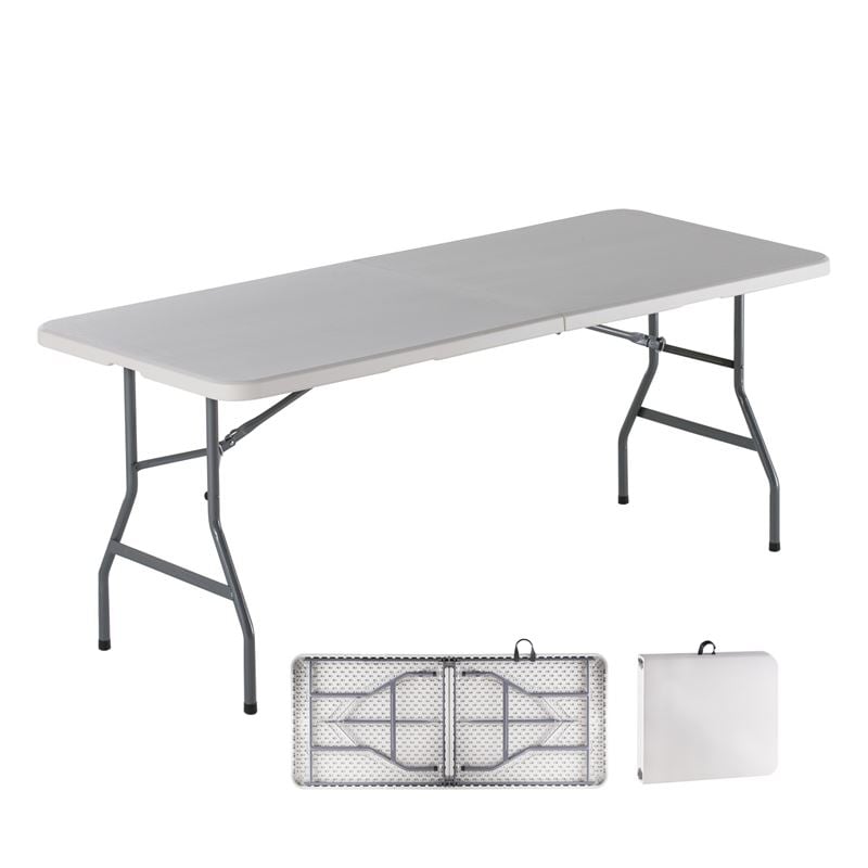 BLOW-W Τραπέζι Συνεδρίου - Catering Πτυσσόμενο (Βαλίτσα) BLOW-W Τραπέζι Συνεδρίου - Catering Πτυσσόμενο (Βαλίτσα), Μέταλλο Γκρι, HDPE Άσπρο 35mm 180x70x74cm - Image 1