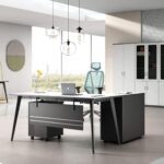 STATUS Γραφείο Γωνία Αναστρέψιμη, Απόχρωση Grey, Επιφάνεια Απόχρωση Άσπρο 160x80/40x75cm - Image 4