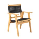 COFFEE Dining Πολυθρόνα Βεράντας - Κήπου, Ξύλο Ακακία Φυσικό, Rope Wicker Μαύρο 58x56x87cm - Image 2