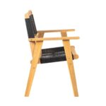 COFFEE Dining Πολυθρόνα Βεράντας - Κήπου, Ξύλο Ακακία Φυσικό, Rope Wicker Μαύρο 58x56x87cm - Image 3