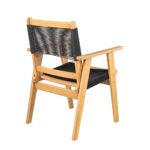 COFFEE Dining Πολυθρόνα Βεράντας - Κήπου, Ξύλο Ακακία Φυσικό, Rope Wicker Μαύρο 58x56x87cm - Image 4