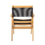 COFFEE Dining Πολυθρόνα Βεράντας - Κήπου, Ξύλο Ακακία Φυσικό, Rope Wicker Μαύρο 58x56x87cm - Image 5