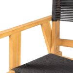 COFFEE Dining Πολυθρόνα Βεράντας - Κήπου, Ξύλο Ακακία Φυσικό, Rope Wicker Μαύρο 58x56x87cm - Image 6