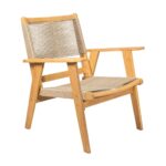 COFFEE Living Πολυθρόνα Καθιστικού Βεράντας - Κήπου, Ακακία Φυσικό-Rope Wicker Μπεζ 66x71x84cm - Image 2