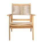 COFFEE Living Πολυθρόνα Καθιστικού Βεράντας - Κήπου, Ακακία Φυσικό-Rope Wicker Μπεζ 66x71x84cm - Image 5