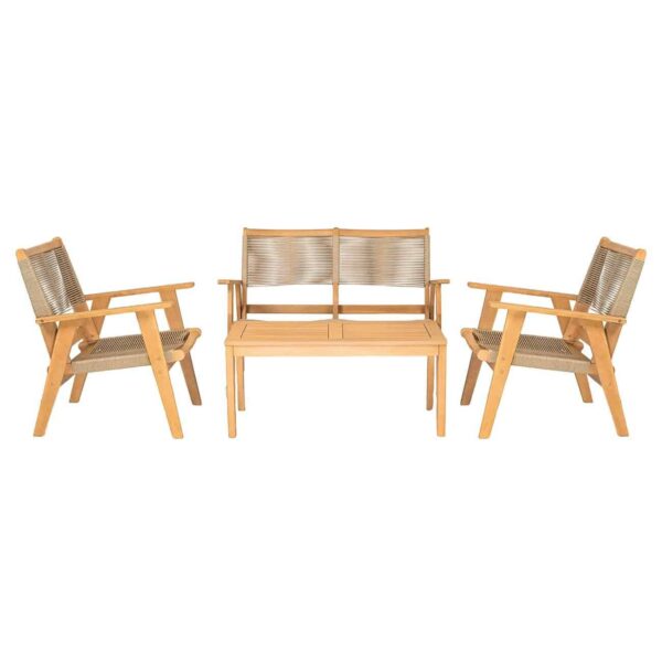 COFFEE Living Πολυθρόνα Καθιστικού Βεράντας - Κήπου, Ακακία Φυσικό-Rope Wicker Μπεζ 66x71x84cm - Image 7