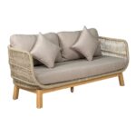 MARK Set Σαλόνι Κήπου 4τεμ, Acacia Φυσικό, Μαξιλάρια Μπεζ Rope Wicker Μπεζ 2 Πολυθρ+1 Καναπ+1 Τραπεζάκι - Image 3