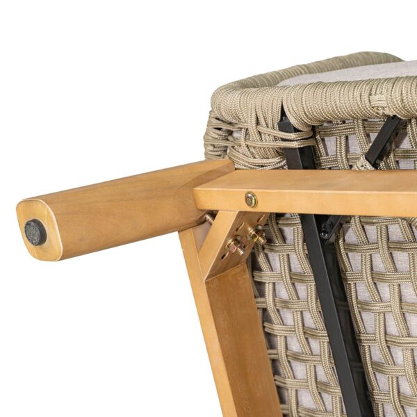 MARK Set Σαλόνι Κήπου 4τεμ, Acacia Φυσικό, Μαξιλάρια Μπεζ Rope Wicker Μπεζ 2 Πολυθρ+1 Καναπ+1 Τραπεζάκι - Image 7